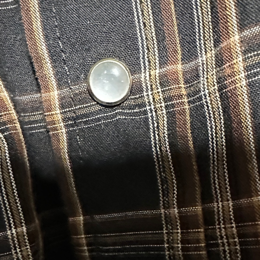 Ely Cattleman Mens Pearl Snap L/S Black and Brown Plaid Shirt - Picture 5 of 8
